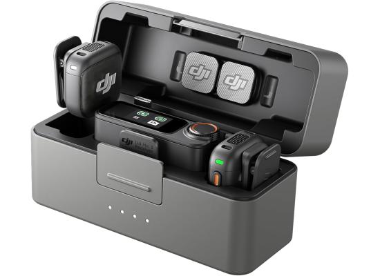 DJI Mic 3 (2 TX + 1 RX + Charging Case), Wireless Microphone for iPhone/Camera/Android, Ultralight, Adaptive Gain Control for Balanced Volume, Dual Band Anti-Interference, 28hrs Use, Vlog